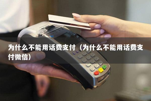 为什么不能用话费支付(为什么不能用话费支付微信)