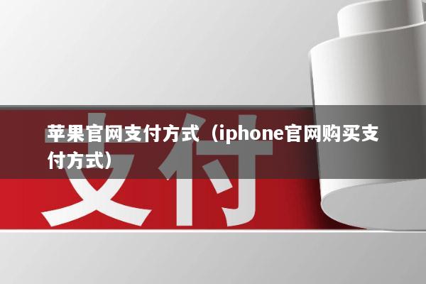 苹果官网支付方式(iphone官网购买支付方式)