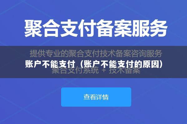 账户不能支付(账户不能支付的原因)