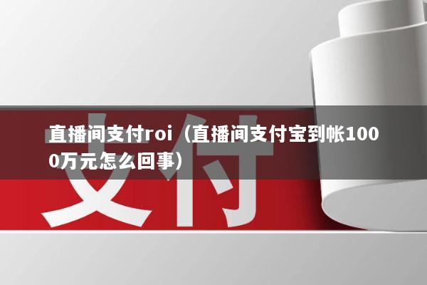 直播间支付roi(直播间支付宝到帐1000万元怎么回事)