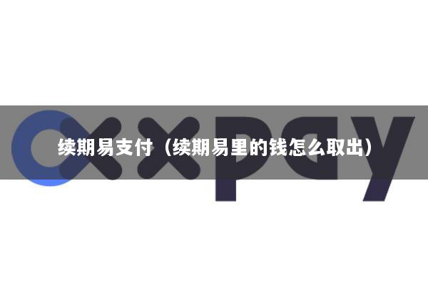 续期易支付(续期易里的钱怎么取出)