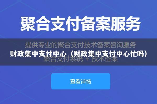 财政集中支付中心(财政集中支付中心忙吗)